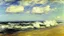 Placeholder: Sunny day, clouds, sea waves, seashore, max liebermann painting