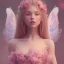 Placeholder: fairy, smiling, pink, green, beautiful, hyperrealism, masterpiece, expert, cinematic lighting, sharp focus, 8K, pastel, macro lens, woman, detailed, flower