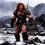 Placeholder: [photo from The Thing (1982)] once a flourishing field, now reduced to burned ruins, fumes of death hung heavy in the air. Amidst the devastation, an enraged redhead Barbarian, a towering figure of wrath and fury, thundered across the desolate landscape. His eyes blazed with a primal rage as he sprinted towards a lone white paladin, clad in chrome steel plate armor, a beacon of light amidst the darkness. The Barbarian faces the paladin.