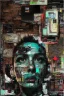 Placeholder: Ultra detailed medium portrait painting dead end road, dark room with little light coming from an open door behind, torn up collage of clippings, broken circuitry background, matrix effects, punk visual art, punk art aesthetic, graffiti art, pop surrealism, collage art, cluttered paint glitches