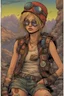 Placeholder: Dressed in a hodgepodge of garments, she wore a weathered leather jacket adorned with patches from countless adventures, neon leggings that clashed brilliantly with her battered combat boots, and a riotous assortment of belts and buckles that jingled with every step. With an ecstatic whoop that echoed through the canyon, Tank Girl bounded toward her beloved tank, a psychedelic masterpiece amidst the natural wonder. The tank's surface was painted in swirling, fluorescent patterns that seemed to