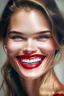 Placeholder: Most beautiful Super model smiling red lips