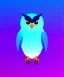 Placeholder: cute, full body owl gradient, one color background