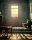 Placeholder: Room scene with alligator sleeping, Wes Anderson styler, realistic image, concept art, smooth, unreal engine 5, god lights, ray tracing, RTX, lumen lighting, ultra detail, volumetric lighting, 3d.