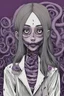 Placeholder: Junji Ito style darkpurple tones,