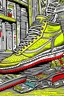 Placeholder: sneaker, comic art