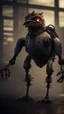 Placeholder: chicken monster robot with eerie lighting and a haunting atmosphere , photo / ultra realistic cinematic