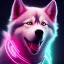 Placeholder: Husky, neon pink eyes, 8K, cinematic lighting, sharp focus, masterpiece, expert