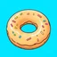 Placeholder: retro cartoon style donut, single line weight