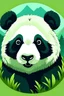 Placeholder: panda head with nature background