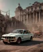 Placeholder: Realistic image. BMW 4 2024. 4k resolution, intricate details, ornate details, soft lighting, vibrant colors, mad max background