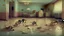 Placeholder: motel lobby with dirty puppies pooping all over the floor