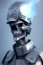 Placeholder: British ghost soldier, high tech skull special forces helmet, shiny platinum helmet, white smoke, dark, rage, sorrow, high definition, ultra 8 k, volumetric lighting, blue fire, fog