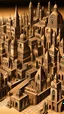 Placeholder: A city with towers painted by MC Escher