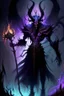 Placeholder: demon monster abyssal dark mage possessed by many souls with a staff