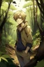 Placeholder: Dirty Blonde Anime Boy in the woods