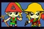 Placeholder: Cartoony and muscular Captain Jack Sparrow, Legend Of Zelda: Wind Waker style, stylized, colorful, adventurous.