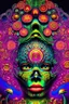 Placeholder: Illustration, Psychedelic art, human eye in a forest full of colourful mushrooms, vivid colours, intricate details, maze, gears, in the style of H.R.Giger, , ultra detailed, photorealistic, top light, 35mm lens, fish-eye