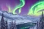 Placeholder: Northern lights, snowy mountains, night time