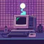 Placeholder: 8 bit pixelart of retro pc-98, synthwave