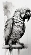 Placeholder: mixpnk style, scribbly scribbles pen and ink small line pencil sketch of parrot. intricate details and precisely drawn in style of jeremy mann, painting, illustration, conceptual art