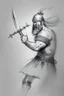 Placeholder: A sketch of a Viking getting stabbed with a spear