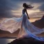 Placeholder: high quality, 8K Ultra HD, Envision a canvas where a beautiful woman, a personification of strength and grace, stands amidst a surreal landscape, She is not bound by earthly conventions, instead, her form seems to emerge organically from the vibrant energy of the surroundings, Her silhouette is an elegant dance of flowing lines, an ethereal embodiment of the creative spirit, The woman's attire is a blend of nature and fantasy—a gown made of intertwining vines and delicate blossoms, As she moves,