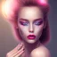 Placeholder: a princess wearing a lot of makeup and painted nails, with pink lipstick, dramatic, dramatic lighting, volumetric lighting, hyperrealism, 8k, high quality, photorealistic, lot of details