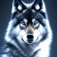 Placeholder: black wolf, black, masterpiece, expert, 8K, hyperrealism, sharp focus, cinematic lighting, blue