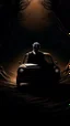 Placeholder: Dark Forest Drive: A couple in a car driving through a dense, dark forest with tall, shadowy trees. The headlights illuminate the eerie, twisted branches ahead, creating an ominous atmosphere.