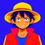 Placeholder: Luffy anime character, fantasy, vector art, flat design, Ultra high details.