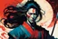 Placeholder: create an imaginative shunga style print illustration of an ethereal, otherworldly gaunt and withered ancient female ronin samurai vampire , in the comic book art style of Bill Sienkiewicz, Mike Mignola, and Jean Giraud Moebius, with highly detailed feminine facial features, styled after Sekiro