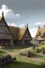 Placeholder: medieval Viking kingdom, castle town, long house