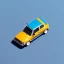 Placeholder: two Tiny cute isometric toy cars, soft smooth lighting, with soft colors, 100mm lens, 3d blender render, trending on polycount, modular constructivism, blue background, physically based rendering, centered well within frame.