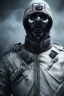 Placeholder: All black German soldier, wearing high tech mask, white smoke, dark, rage, sorrow, high definition, ultra 8 k, volumetric lighting, blue fire, fog