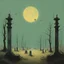 Placeholder: Graveyard training day, malaprops, by ALESSANDRO GOTTARDO and Zdzislaw Beksinski, strange album cover art, sharp colors, eerie, mysterious