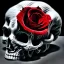 Placeholder: Crack Skull and red rose, marble texture, dark, shallow depth of field, macro lens, unreal engine 5, hyper detailed,8k, HDR, hyperphotorealistic, bone, set in fire, trending by artstation