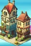 Placeholder: 2d game, city building, small house, big house