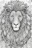 Placeholder: coloring pages for adults, a lion, in the style of Anime, Spiral lines, High Detail, Dots and bubbles background, Black and white, No Shading