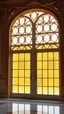 Placeholder: A beautiful image of the windows of the luxurious palace hall golden them