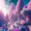 Placeholder: astronave luminosa, cristalli luminosi, SWANN, fiori, alberi in fiore, cielo rosa blu, pieno di dettagli, sole liscio e luminoso ， atmosfera di luce soffusa, effetto luce ， vaporwave colorato, concept art, dettaglio liscio ed estremamente nitido, dettagli finemente sintonizzati, altissima definizione, 8 k, motore irreale 5, messa a fuoco ultra nitida