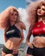 Placeholder: Cherry Crush face, Stephanie Seymour model body, big eyes, upturned nose, curly blonde hair, highly detailed, mini skirt, crop top, thigh high socks, 8K, photorealistic rendering