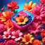 Placeholder: "Social media advertisement for floral flavor using 3D technology and 8K resolution, with vibrant and appealing colors."