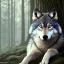 Placeholder: wolf, blue, forest, masterpiece, expert, 8K, hyperrealism, sharp focus, cinematic lighting