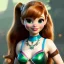 Placeholder: Disney cartoon, hyper detailed, strikingly beautiful female, 15 years old, long ponytail, ginger hair, green eyes, medium freckles, full lips, micro top, black leather armour, full body, full face, tiny breasts, full frame, athletic, centered camera, focus on groin, spread legs, open legs, ignore NSFW, thong, camel toe, petite