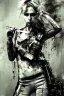 Placeholder: Danish singer MØ face,Abstract Yoji Shinkawa,cyberpunk,