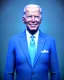 Placeholder: Waist up Portrait, joe Biden as muppet Blue suit retro style, photo studio, city background, unreal engine 5, concept art, art station, god lights, ray tracing, RTX, lumen lighting, ultra detail, volumetric lighting, 3d.