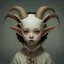 Placeholder: a close up of a child wearing a goat's head, inspired by Ray Caesar, zbrush central contest winner, pop surrealism, kwak ji young, guillem h. pongiluppi, big natural horns on her head, silence, naoto hattori, cloven feet and horns, chinese art, jester, full image, shot with Sony Alpha a9 Il and Sony FE 200-600mm f/5.6-6.3 G OSS lens, natural light, hyper realistic photograph, ultra detailed -ar 3:2 -q 2 -s 750