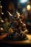 Placeholder: alchemists nightmare, Living cauldron with shining sigil, slightly demonic alien imp gargoyle gremlin in it, prize winning oil painting, ,bokeh like f/0.8, tilt-shift lens 8k, high detail, smooth render, down-light, unreal engine