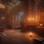 Placeholder: Fantasy concept art, dynamic lighting, hyperdetailed, intricately detailed, Splash screen art, deep color, Unreal Engine, volumetric lighting, fantasy library artwork, indoors, cozy, red leather, marble, library, white candles, white silk, vines, moss, gothic cathedral,